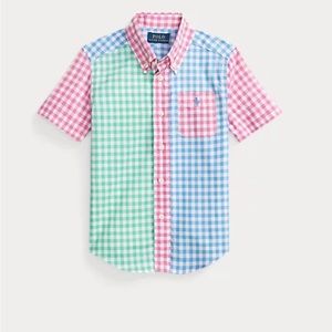 NWT Polo Ralph Lauren Boy's Multicolor Gingham short sleeve shirt - M (10/12)